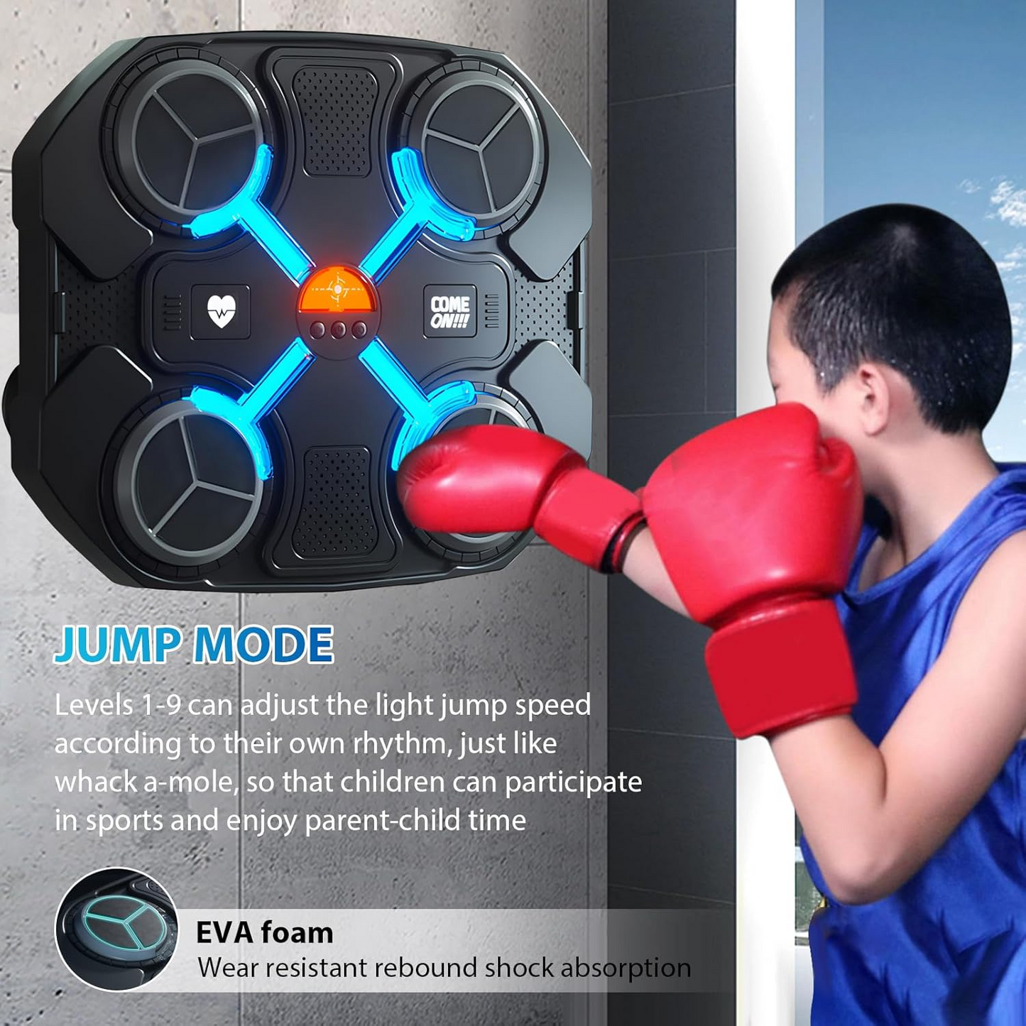 Smart Music Boxing Wall Target – LED Electronic Punch Training Machine with Digital Display