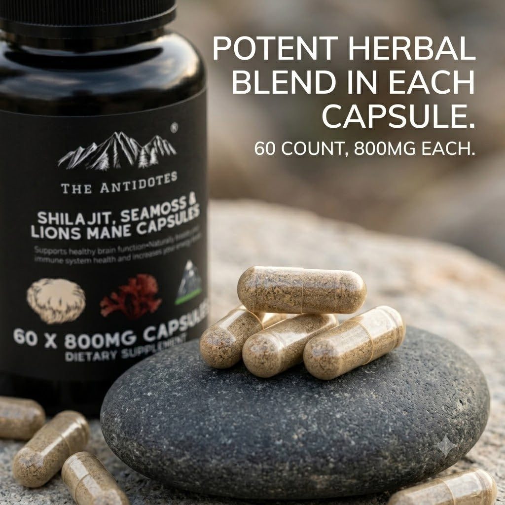 Premium Himalayan Shilajit Capsules with Sea Moss & Lion's Mane