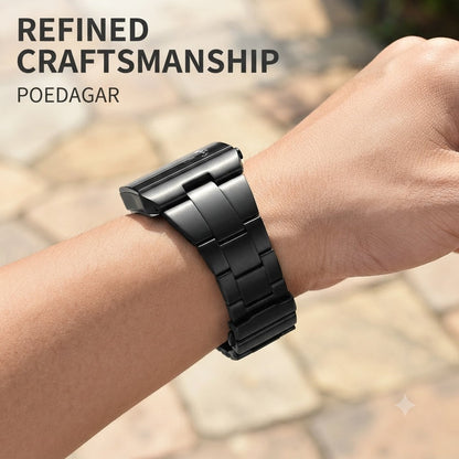 Men's Rectangular Stainless Steel Elegant Black Wristwatch