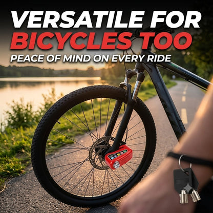 Motorcycle & Bicycle Waterproof Anti-Theft Alarm Disc Lock