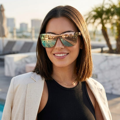 Women's Cat Eye Sunglasses Leopard Print Frame