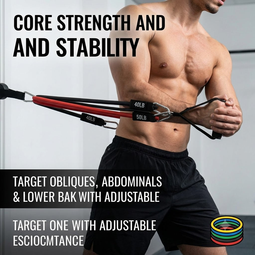 Resistance Bands Set Stackable Latex Strength Training