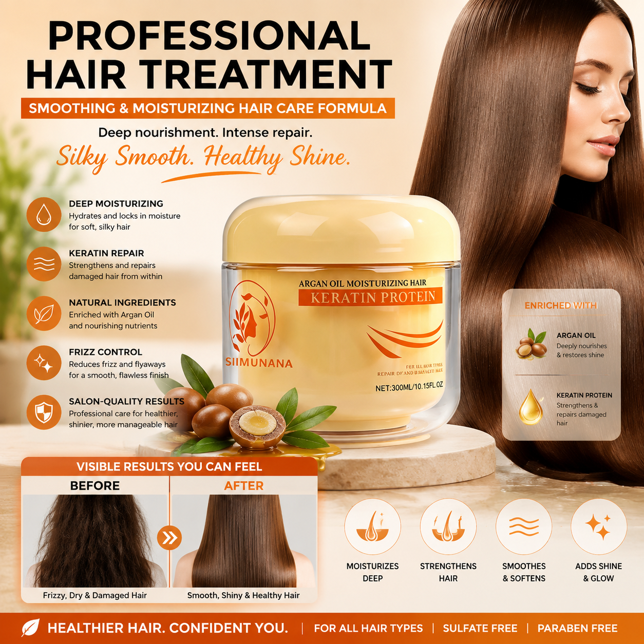 Hair Smoothing & Moisturizing Hair Care Formula