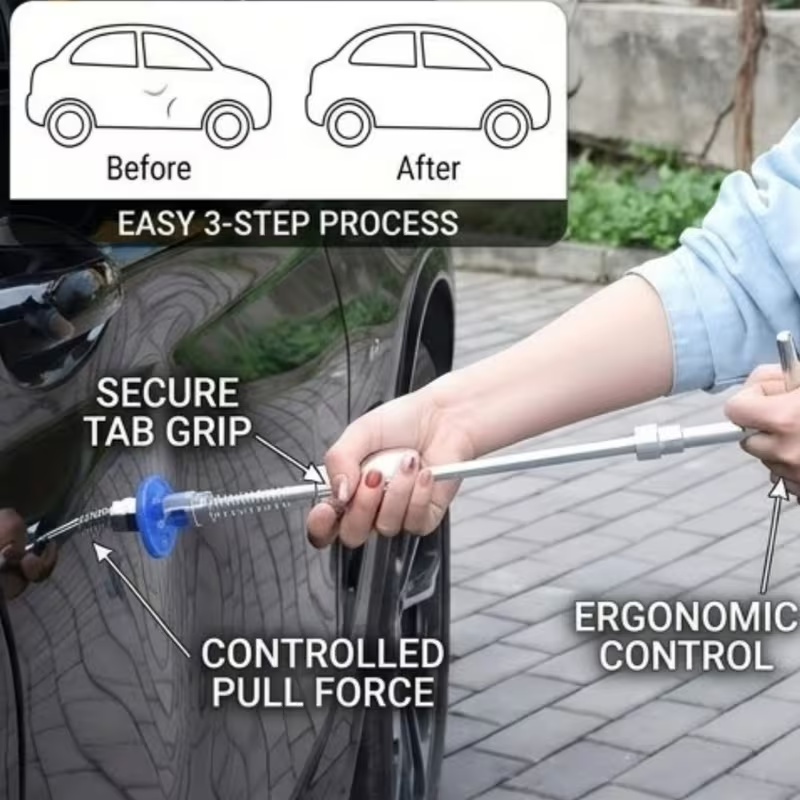 Car Dent Repair Slide Hammer Tool Kit – 18PCS Glue Tabs & T-Handle Puller Set