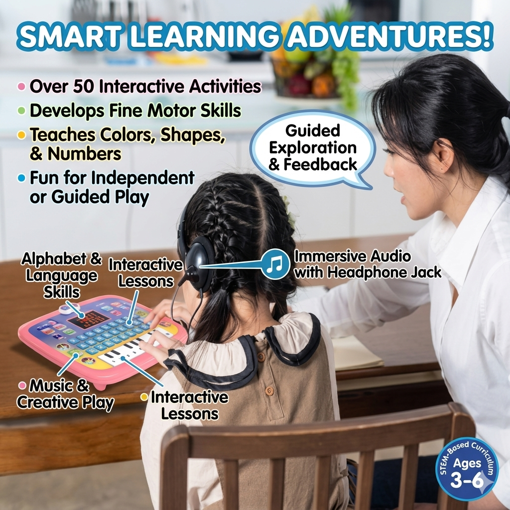 Toddler Laptop Piano Learning Tablet – Educational LED Musical Toy for Kids