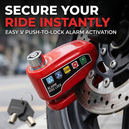 Motorcycle & Bicycle Waterproof Anti-Theft Alarm Disc Lock