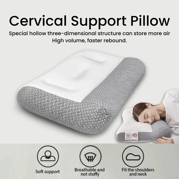 Ergonomic Cervical Neck Support Pillow – Memory Foam Orthopedic Comfort
