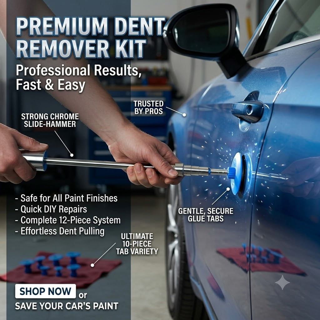Car Dent Repair Slide Hammer Tool Kit – 18PCS Glue Tabs & T-Handle Puller Set