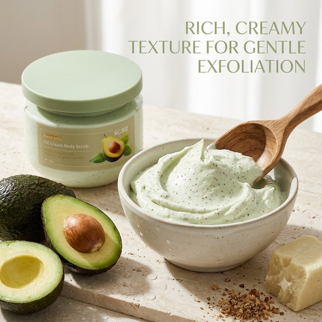 Avocado & Shea Butter Body Scrub Exfoliating Moisturizing Body Polish