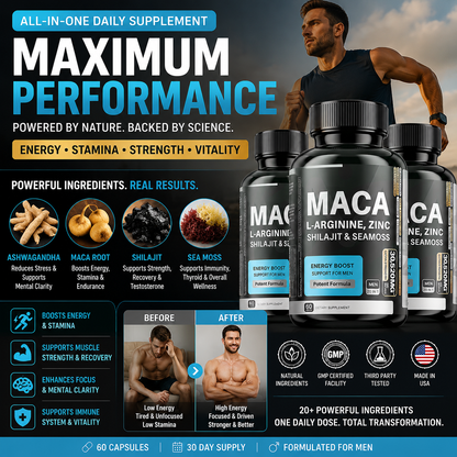 Adult Ashwagandha, Maca, Shilajit & Sea Moss Capsules