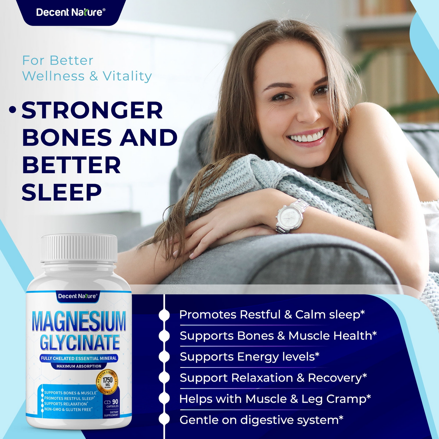 Magnesium Glycinate Softgels – Sleep & Relaxation Support