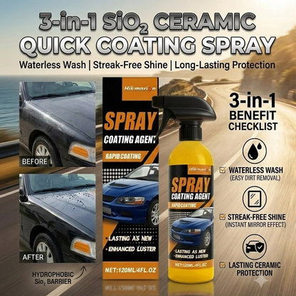 3 in 1 Ceramic Quick Coating Spray – Waterless Wash, Streak Free Shine