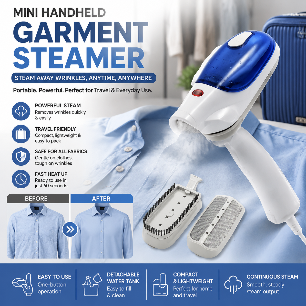 Mini Handheld Portable Electric Garment Steam Iron