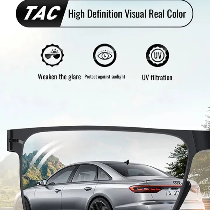 Men’s Rimless Stone-Cut Edge Sunglasses – High-End UV Protection for Driving