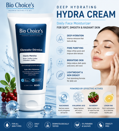 Deep Hydrating Face Moisturizer – Non-Greasy Hydra Cream for Soft, Smooth & Refreshed Skin