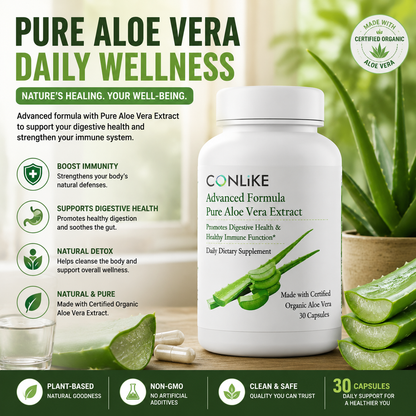 Pure Aloe Vera Extract Capsules – Natural Wellness Supplement for Daily Digestive & Immune Support