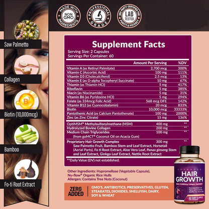Superfood Biotin Capsules – Hair, Skin & Nails Supplement for Adults & Teens