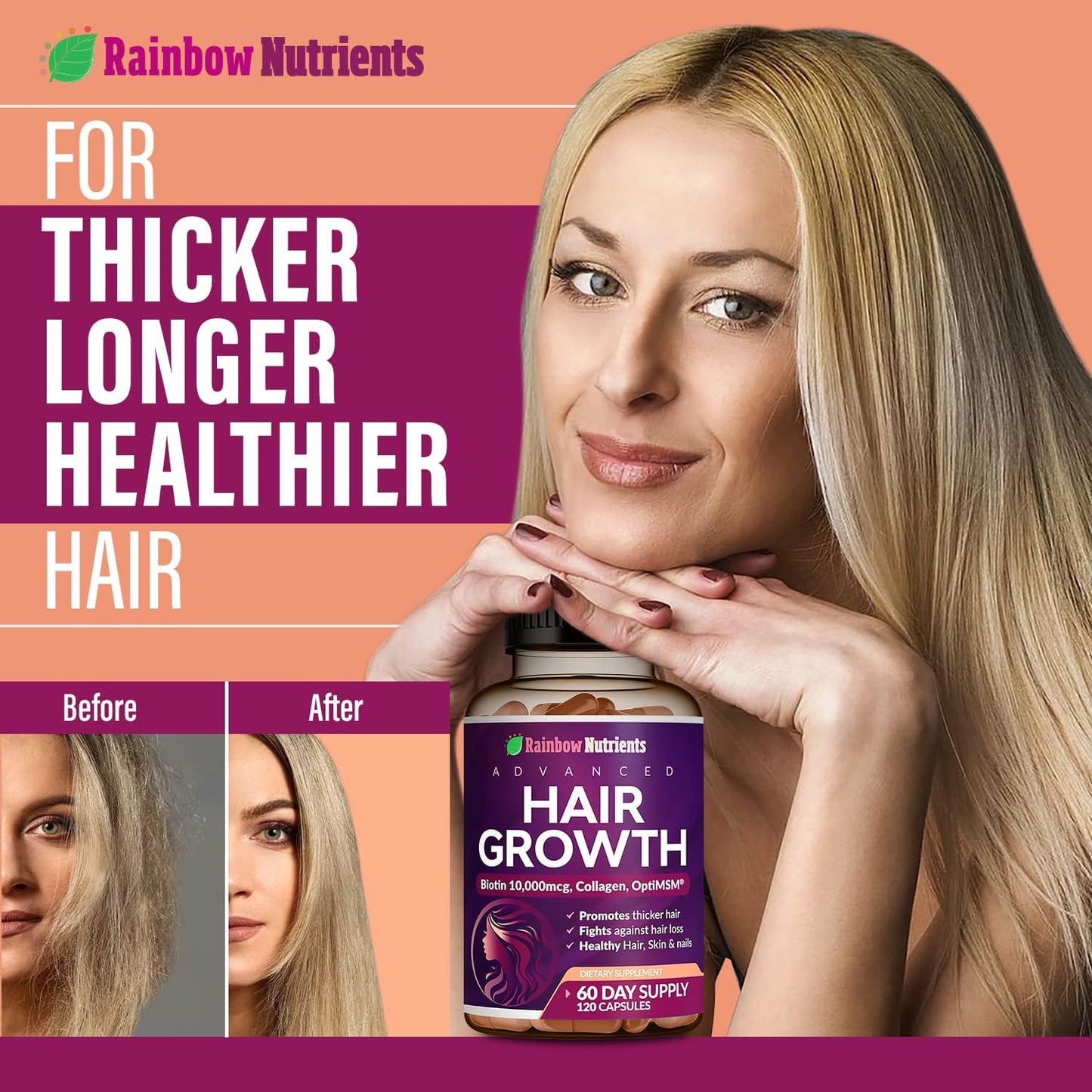 Superfood Biotin Capsules – Hair, Skin & Nails Supplement for Adults & Teens