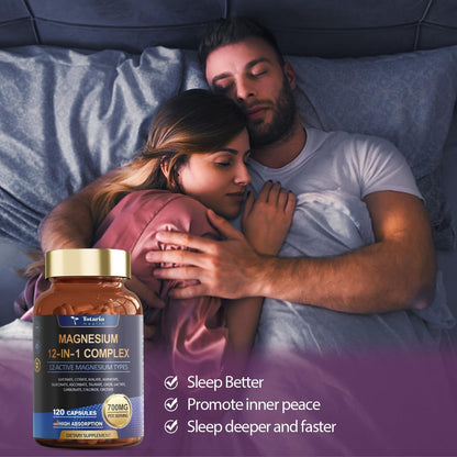 12 in 1 Magnesium Complex Capsules – Vitamin & Mineral Support Formula