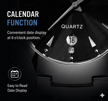 Luxury Men's Quartz Watch – Waterproof Stainless Steel Calendar Watch