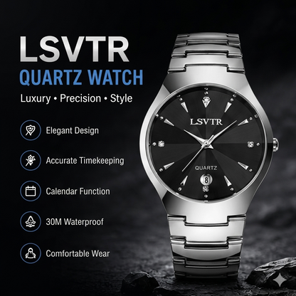 Luxury Men's Quartz Watch – Waterproof Stainless Steel Calendar Watch