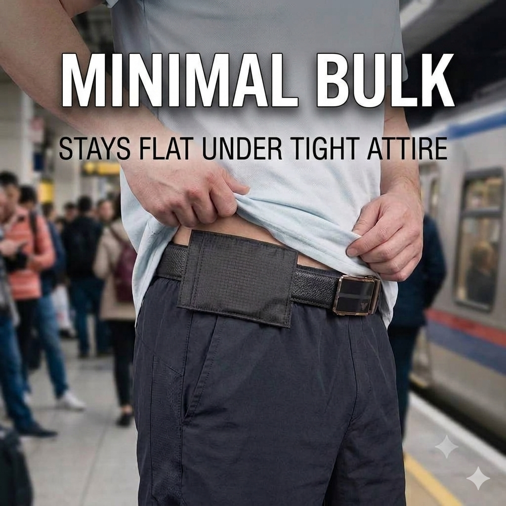 Slim Hidden Belt Wallet – Anti-Theft Travel Money Belt for Men & Women