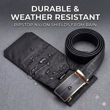 Slim Hidden Belt Wallet – Anti-Theft Travel Money Belt for Men & Women