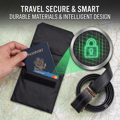 Slim Hidden Belt Wallet – Anti-Theft Travel Money Belt for Men & Women