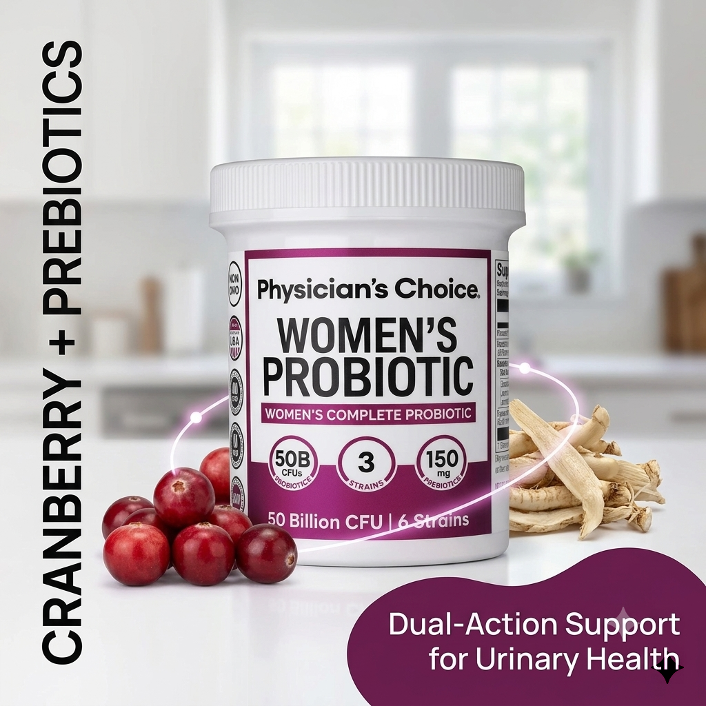 Women's Probiotic Capsules – 50 Billion CFU with 6 Probiotic Strains, Cranberry & Prebiotics