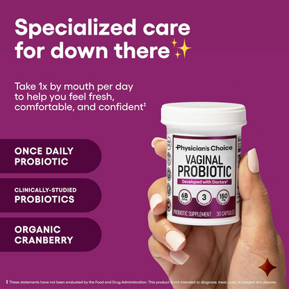 Women's Probiotic Capsules – 50 Billion CFU with 6 Probiotic Strains, Cranberry & Prebiotics