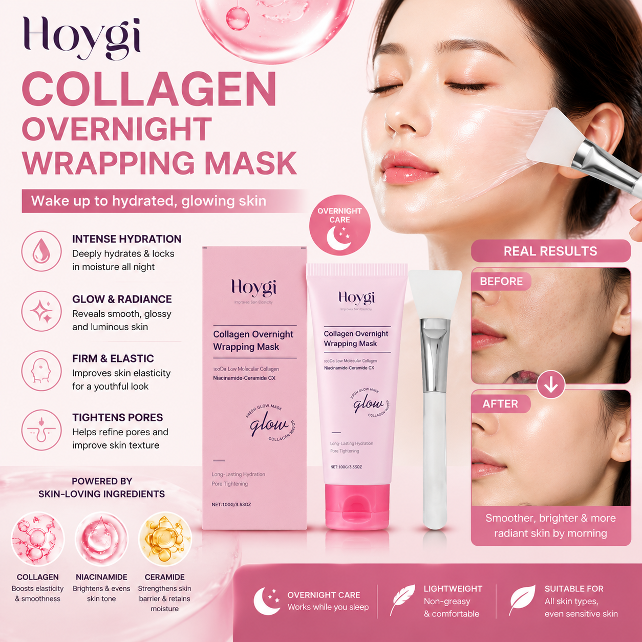 HOYGI Hydrating Peel-Off Mask – Moisturizing Facial Mask for Soft, Glossy & Refreshed SkinLooking