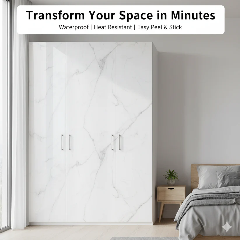 High Gloss Marble Contact Paper Peel & Stick Wallpaper