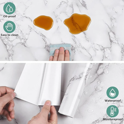 High Gloss Marble Contact Paper Peel & Stick Wallpaper