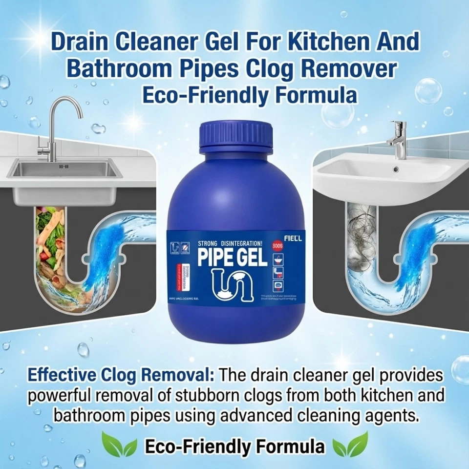 Heavy Duty Drain Cleaner – Fast Acting Pipe & Sink Unclogging Agent