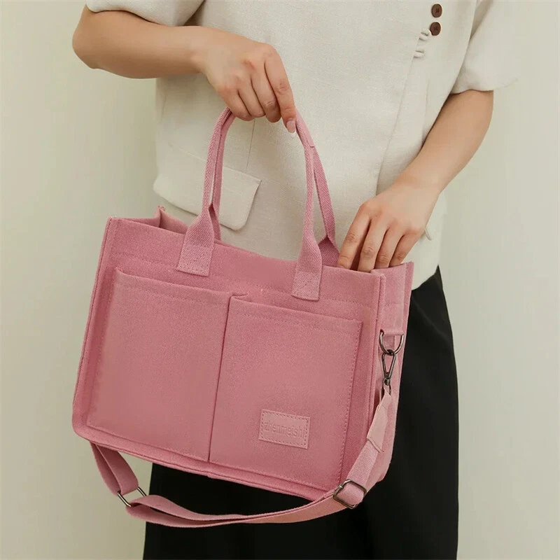 Women’s Corduroy Shoulder Bag – Casual Crossbody Tote Handbag
