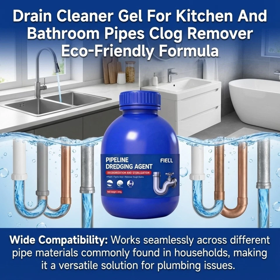 Heavy Duty Drain Cleaner – Fast Acting Pipe & Sink Unclogging Agent