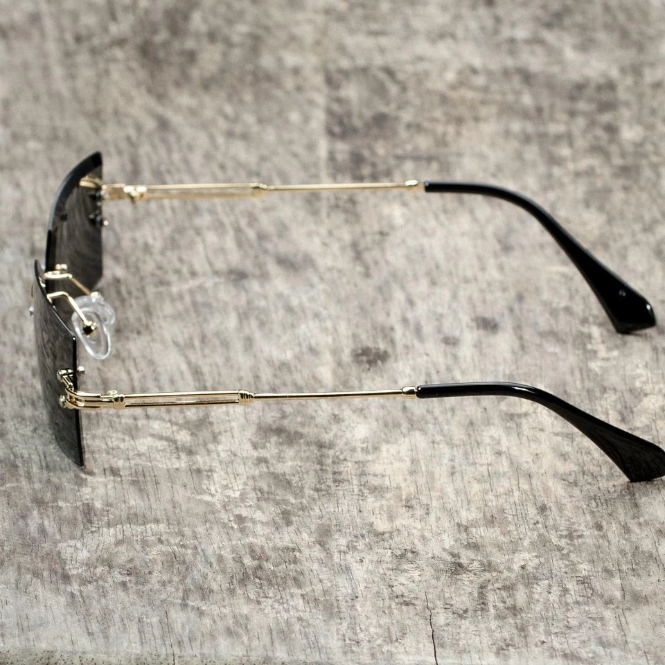 Black & Gold Rectangular Men Sunglasses – Bold, Trendy & Timeless Style