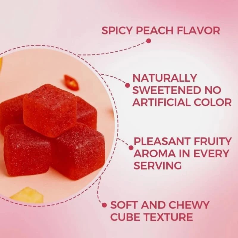 Spicy Cube Gummies Bold Flavored Adult Dietary Supplement Gummies